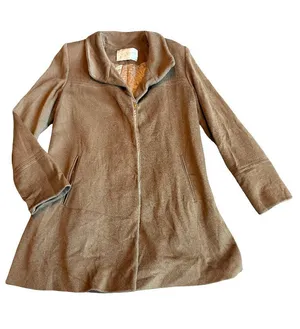 Fleurette Camel Coat Jacket Button thumbnail 1
