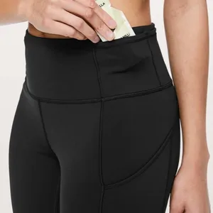 Lululemon Fast and Free 7/8 Tight Leggings Black 25” Non Reflective Size 4 thumbnail 5