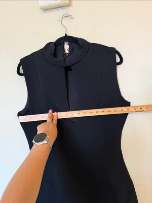 House of CB Rosa Black Crepe Keyhole Silhouette Mini Dress NWOT size XL thumbnail 5