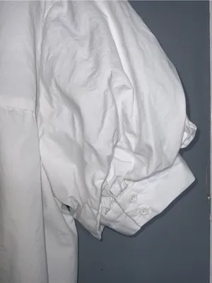 GeeGee White Cotton Button-Front Puff Sleeve Tunic Large thumbnail 7