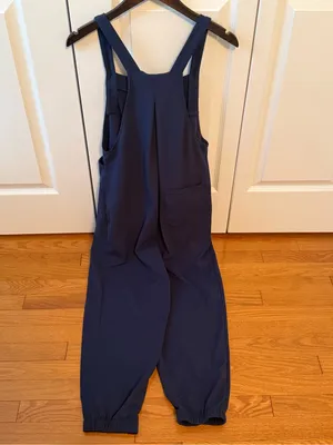 Halara Waffle Knit Jogger Overalls in Navy thumbnail 3