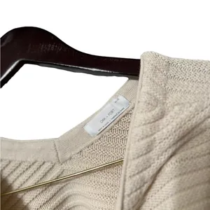 OAK + FORT Cream Ribbed Texture Sweater Pullover Top Size XS thumbnail 5