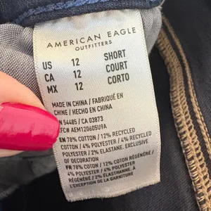American Eagle Curvy Super High-Rise Flare Jeans Size 12 Short Navy thumbnail 7