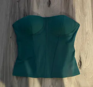 Sleeveless Bustier Top Green Size M thumbnail 1