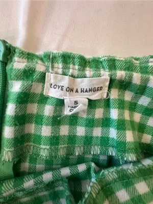 love on a hanger Green and White Gingham Mini Skirt thumbnail 3
