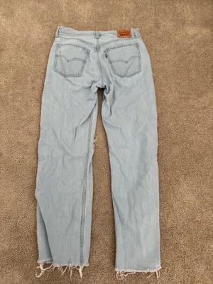 Levi’s Low Pro Straight Light Wash Ripped Jeans thumbnail 2