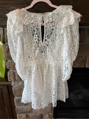 For Love and Lemons Santo Lace Romper thumbnail 6
