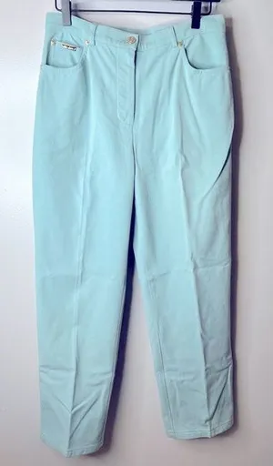 St. John Sport by Marie Gray Robins Egg Blue Straight‎ Leg Pants Size 8 thumbnail 1