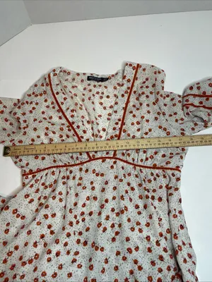 Nasty Gal Plant You See Maxi Dress, Size 4 Deep V-neck Floral Retro 70s Inspired thumbnail 11
