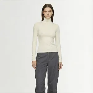 SKIMS NWT (G14) Cotton Jersey Long-Sleeve Stretch Turtleneck | Marble | Size S thumbnail 4
