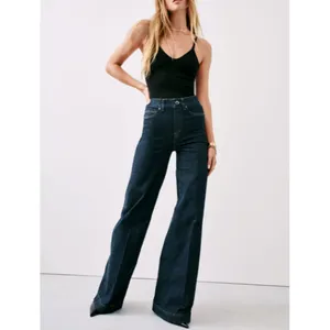 Spanx Shape Every Wear Wide Leg Jeans Raw Indigo High-Rise Waist Shapewear Denim thumbnail 3