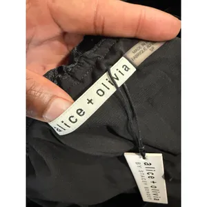 Alice + Olivia Black‎ Silk Blend Velvet Ruffle Halter Top CC710B12025 Small NWT thumbnail 4