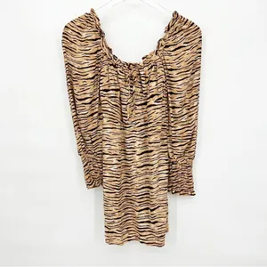 Faithfull the‎ Brand Ira Animal Print Square Neck Mini Dress Size 2 Safari Chic thumbnail 4