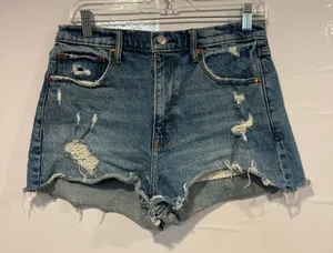 Distressed‎ Abercrombie and Fitch the mom high rise shorts thumbnail 1