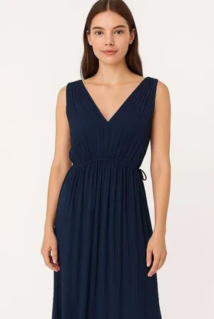 ASTR Pleated Drawstring Waist Maxi Dress thumbnail 1
