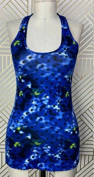 Lululemon‎ Cool Racerback Windy Blooms Print Blue Size 4 thumbnail 1