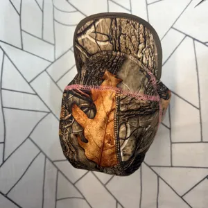 Huntworth Camo Hunting Hat S/M Brown Pink Real Tree Ponytail Grid Fleece Cap thumbnail 7