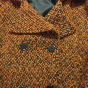 Hazel wool blend pea coat orange & black size S thumbnail 3