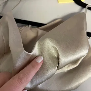 Birdy Grey Champagne Gold Satin V-Neck Spaghetti Strap‎ Maxi Dress Slit Large thumbnail 8