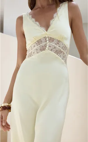 Fortunate One Romantic One Satin Maxi Dress Yellow thumbnail 3