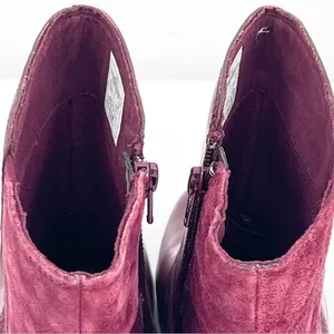 Merrell Evera Fade Wine Burgundy Suede Leather Zip Block Heel Ankle Booties 7.5 thumbnail 11