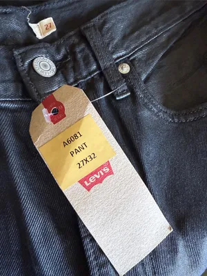 NWT Levi's Premium Ribcage Wide Leg Jeans A6081-0057 BLACK COATED Size 27x32 thumbnail 5