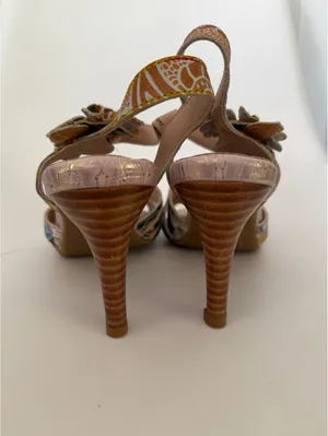 ***SALE!!!*** Multicolor floral high heel sandals thumbnail 4