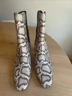Sam Edelman Lani Chelsea Bootie Slip kitten heel snakeskin 7.5, NWT no box thumbnail 2