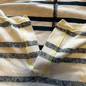 Free People navy blue and‎ white striped inside-out style top.size s thumbnail 4
