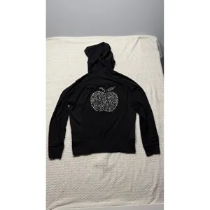 Apple Bottoms Black Rhinestone Zip Up Hoodie Y2K Large Logo Cotton Blend thumbnail 2