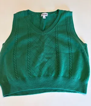 Aritzia Sunday Best Green Cropped QUINN‎ SWEATER VEST Size Small thumbnail 1