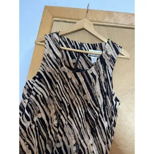 Vintage Sheri Martin Size 12 Dress Shift Sleeveless Side Slits Geometric‎ Long thumbnail 6