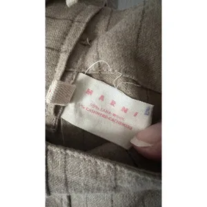 MARNI pinstripe Cargo Suspender Overall Sz 44 / 8 Pecan Vanilla Cashmere‎ Wool thumbnail 6