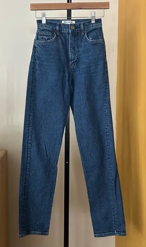Reformation Liza Ultra High Rise Straight Jeans‎ Organic Cotton Denim Size 23 thumbnail 1