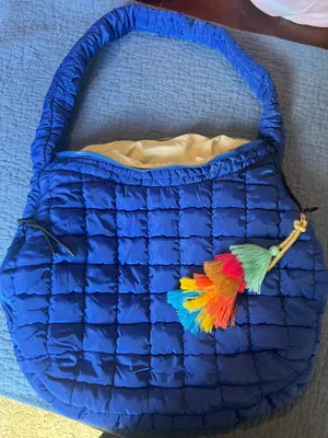 Blue puffer over the shoulder bag thumbnail 1