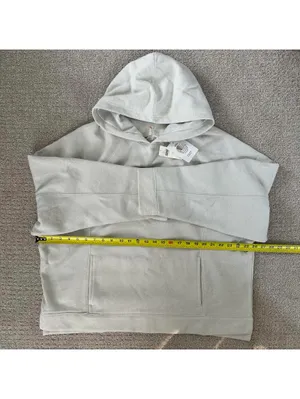 Daily Practice Sparkle Pullover Hooded Sweater Anthropologie Off White NWT XL thumbnail 5