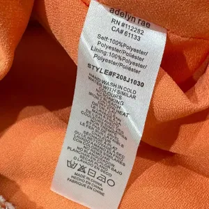 Adelyn Rae Laurie Long Sleeve Tweed Mini Dress Orange Women’s XS thumbnail 3