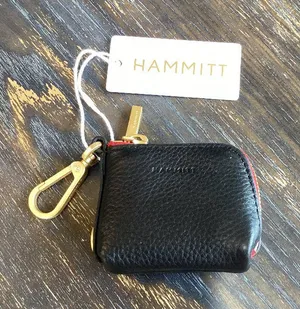 Hammitt Syd Black Leather Pouch with Gold Tone Hardware thumbnail 1