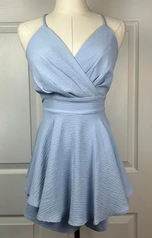 Windsor light blue lace mini dress thumbnail 1
