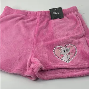 Disney Pink Fleece Shorts with Heart Cat Design thumbnail 4