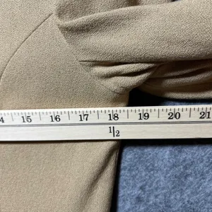 Express Vintage‎ 90s 3 Piece Suit Set 9/10 Camel Tan Wool Blend Blazer Pant Skirt Lined thumbnail 4