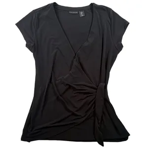 Tahari Black Side Tie Wrap Top | Size Medium thumbnail 5