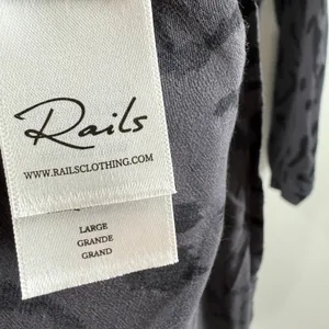Rails Dress SZ Large Jasmine Ash Cheetah Animal Smock Waist Long Sleeve Button thumbnail 14