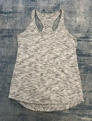 Lululemon Tiger Space Dye Black White Essential Tank Size 10 thumbnail 1