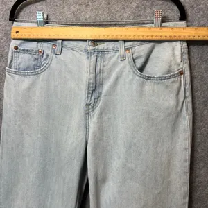 Levi's Low Pro Straight Jeans 29 Light‎ Wash Distressed Ripped Knee Y2K Style thumbnail 2
