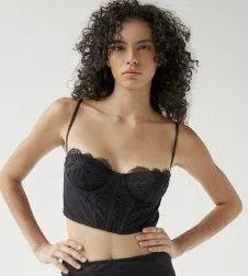 black mini corset top thumbnail 1