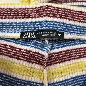 Zara Pants‎ Womens Sz S Knit Striped Colorful Pull On Yellow Red Blue Ribbed thumbnail 12