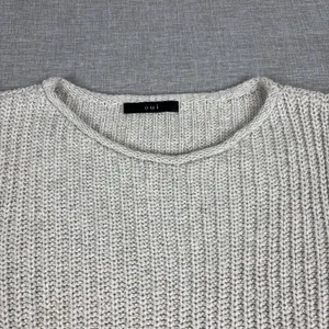 Oui Sweater Womens 12 Beige Crew Neck Long Sleeve Chunky-Knit Pullover thumbnail 2