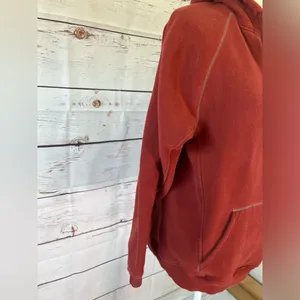 Columbia Woman’s Burnt Red Heavyweight Cotton Blend Soft Comfy Hoodie Size Large thumbnail 3