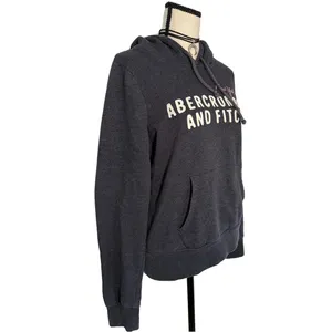 Abercrombie & Fitch New York Logo Hoodie Sweatshirt | Vintage Y2K Gray Medium thumbnail 6